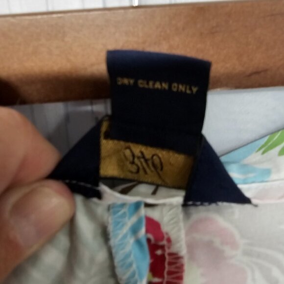 Brooks Brothers 346 Green Tropical Straight Leg Cotton Cigarette Pants Size 6 - Picture 9 of 10